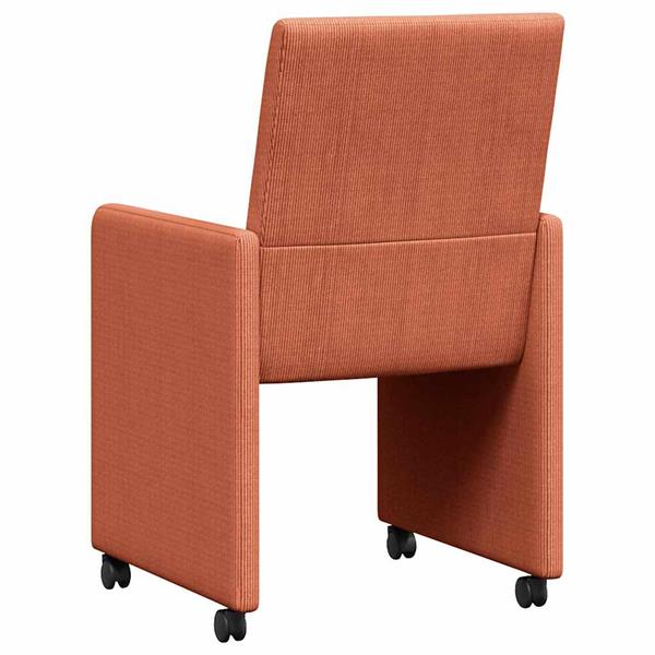 Grote foto vidaxl eetkamerstoelen met wieltjes 2 pcs rood oranje 57 x 66 x 94 cm huis en inrichting stoelen