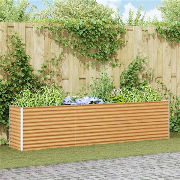 Grote foto vidaxl verhoogde plantenbak 290 x 50 x 68 cm gegalvaniseerd staal tuin en terras overige tuin en terras