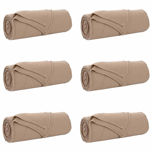 Grote foto vidaxl kleden 6 pcs kameel 210 x 140 cm fleece huis en inrichting bedden