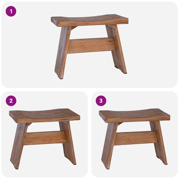 Grote foto vidaxl kruk naturel 40 x 25 x 31 cm mahoniehout huis en inrichting stoelen