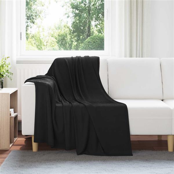 Grote foto vidaxl kleden 6 pcs zwart 170 x 130 cm fleece huis en inrichting bedden