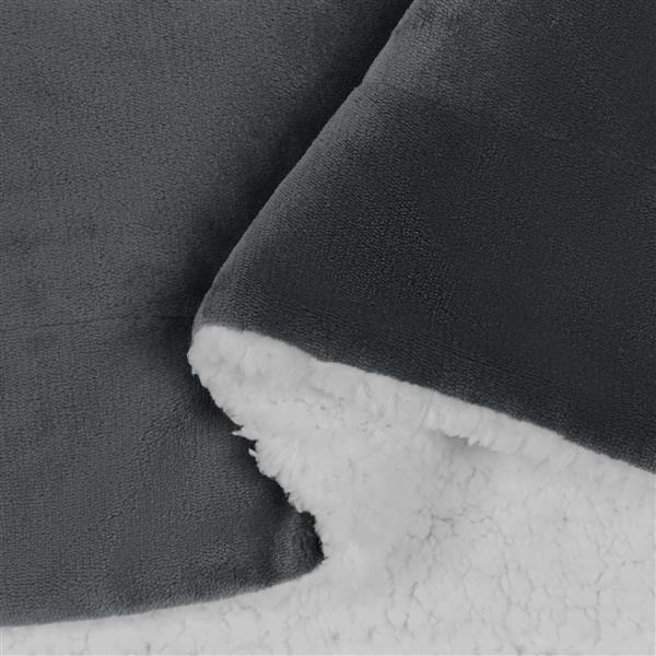 Grote foto vidaxl gooi deken donkergrijs 240 x 270 cm fleece huis en inrichting bedden