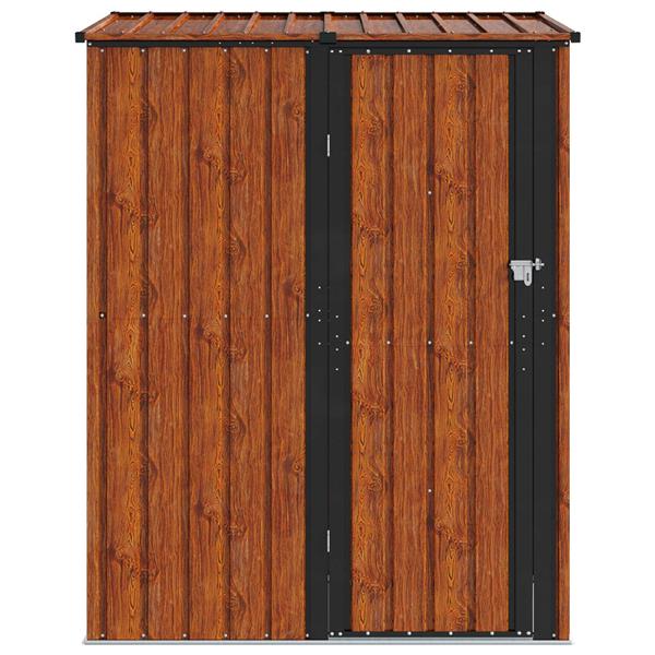 Grote foto vidaxl tuinhuisjes bruin 153 5 x 86 x 200 cm metaal tuin en terras tuinhuisjes en blokhutten