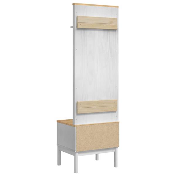 Grote foto vidaxl halkast met plank floro wit 50 x 40 x 158 cm massief vurenhout huis en inrichting overige huis en inrichting