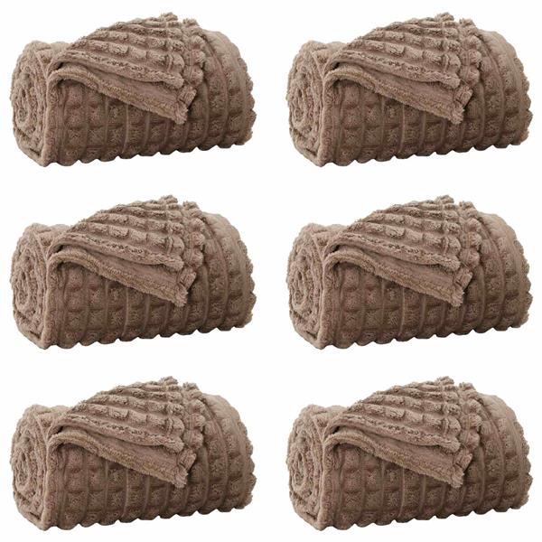 Grote foto vidaxl kleden 6 pcs kameel 270 x 240 cm fleece huis en inrichting bedden