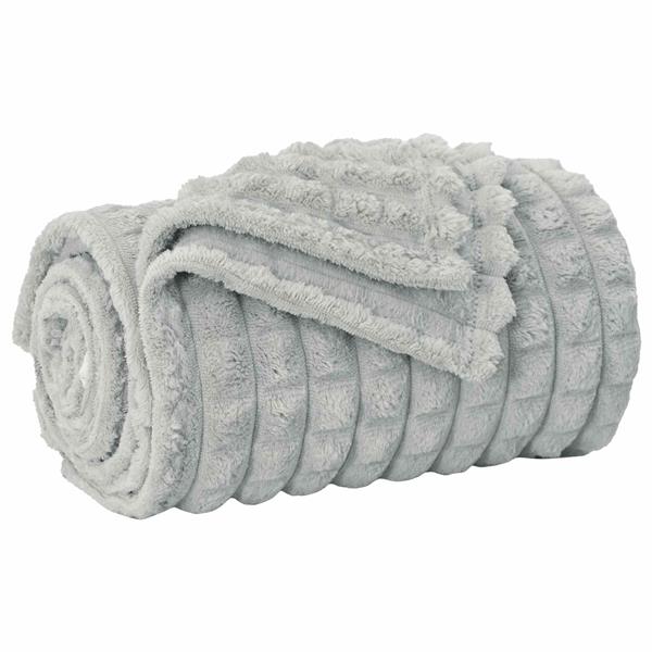 Grote foto vidaxl gooi deken grijs 270 x 240 cm fleece huis en inrichting bedden