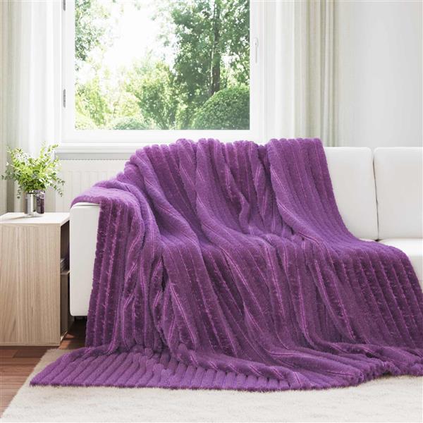 Grote foto vidaxl kleden 6 pcs paars 240 x 220 cm fleece huis en inrichting bedden