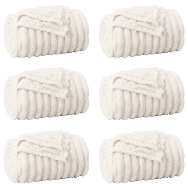 Grote foto vidaxl kleden 6 pcs cr me 240 x 220 cm fleece huis en inrichting bedden