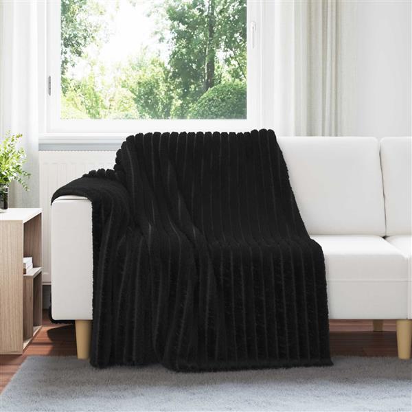 Grote foto vidaxl kleden 6 pcs zwart 200 x 150 cm fleece huis en inrichting bedden