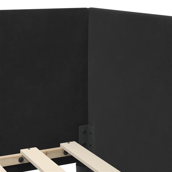 Grote foto vidaxl hoekbedframe met hoofdeinde zwart 90 cm x 200 cm fluweel antiek en kunst stoelen en banken