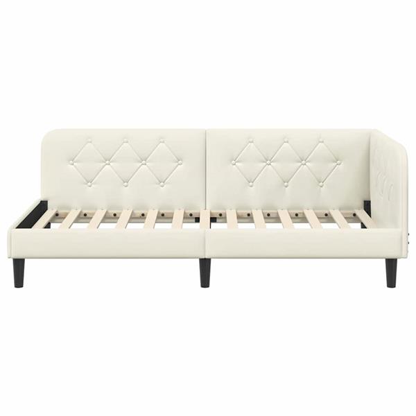 Grote foto vidaxl hoekbedframe cr me 90 x 200 cm fluweel antiek en kunst stoelen en banken