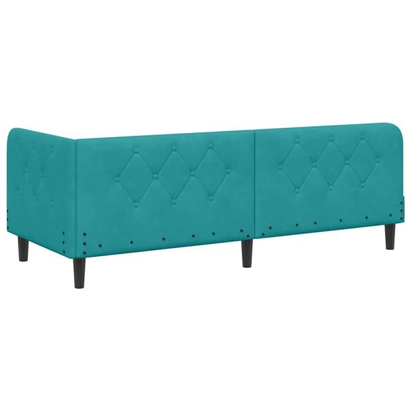 Grote foto vidaxl hoekbedframe turquoise 80 x 200 cm fluweel antiek en kunst stoelen en banken