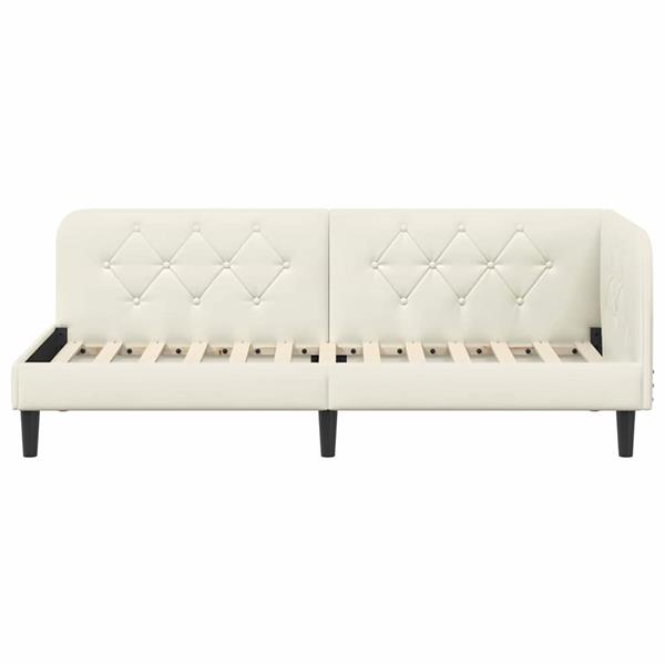 Grote foto vidaxl hoekbedframe cr me 80 x 200 cm fluweel antiek en kunst stoelen en banken