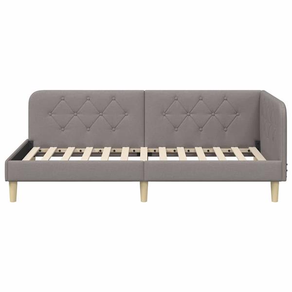 Grote foto vidaxl hoekbedframe taupe 90 x 200 cm stof antiek en kunst stoelen en banken