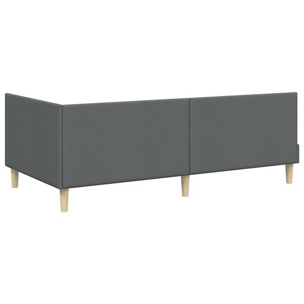 Grote foto vidaxl hoekbedframe donkergrijs 80 cm x 200 cm stof en multiplex antiek en kunst stoelen en banken