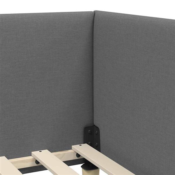 Grote foto vidaxl hoekbedframe donkergrijs 80 cm x 200 cm stof en multiplex antiek en kunst stoelen en banken