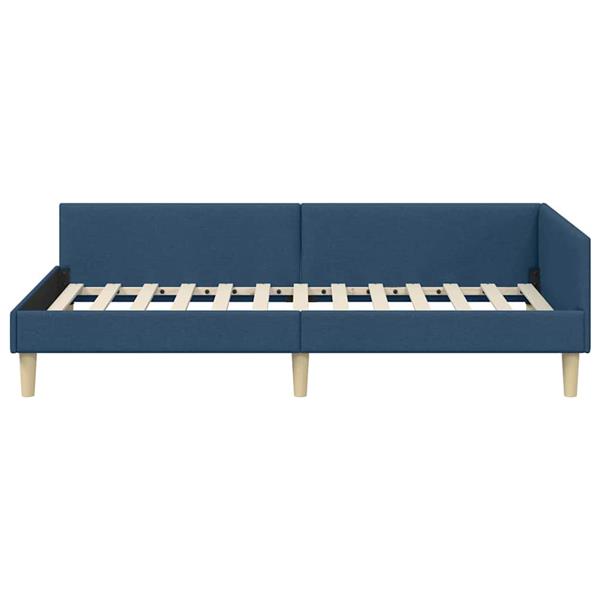 Grote foto vidaxl hoekbedframe blauw 100 x 200 cm stof antiek en kunst stoelen en banken