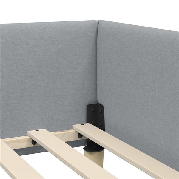 Grote foto vidaxl hoekbedframe lichtgrijs 80 x 200 cm stof antiek en kunst stoelen en banken