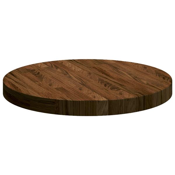 Grote foto vidaxl tafelblad donkerbruin 50 x 4 cm massief eikenhout antiek en kunst stoelen en banken