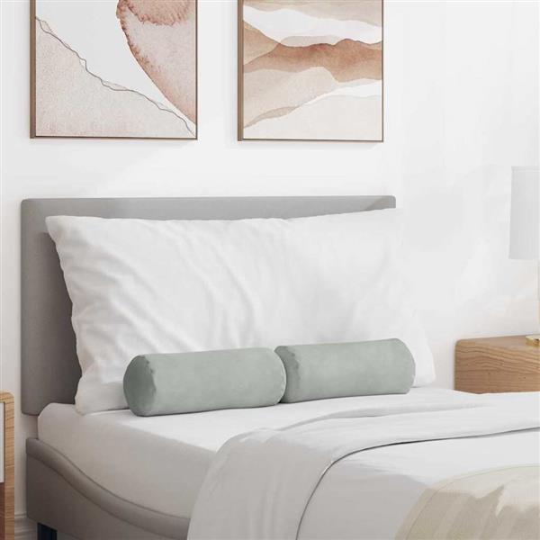 Grote foto vidaxl bolster kussens 2 stuks lichtgrijs 15 x 40 cm cordstof huis en inrichting woningdecoratie