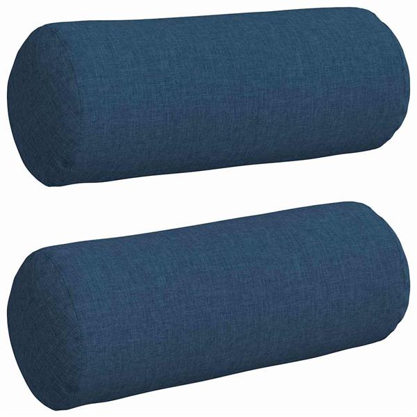 Grote foto vidaxl bolster kussens 2 stuks blauw 15 x 40 cm stof huis en inrichting woningdecoratie