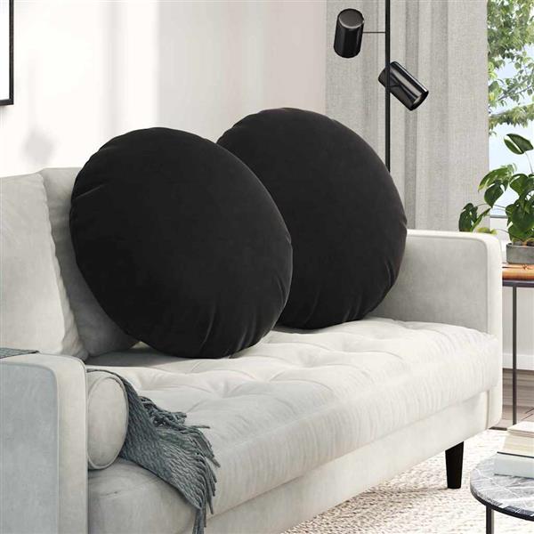 Grote foto vidaxl zitkussens 2 pcs zwart 60 x 21 cm fluweel huis en inrichting woningdecoratie