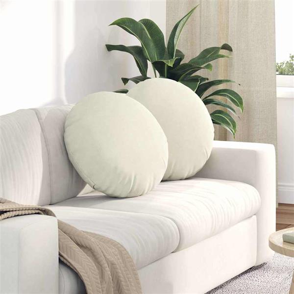 Grote foto vidaxl zitkussens 2 pcs cr me 50 x 19 cm fluweel huis en inrichting woningdecoratie