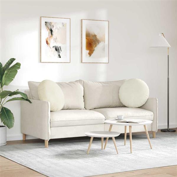 Grote foto vidaxl zitkussens 2 pcs cr me 50 x 19 cm fluweel huis en inrichting woningdecoratie