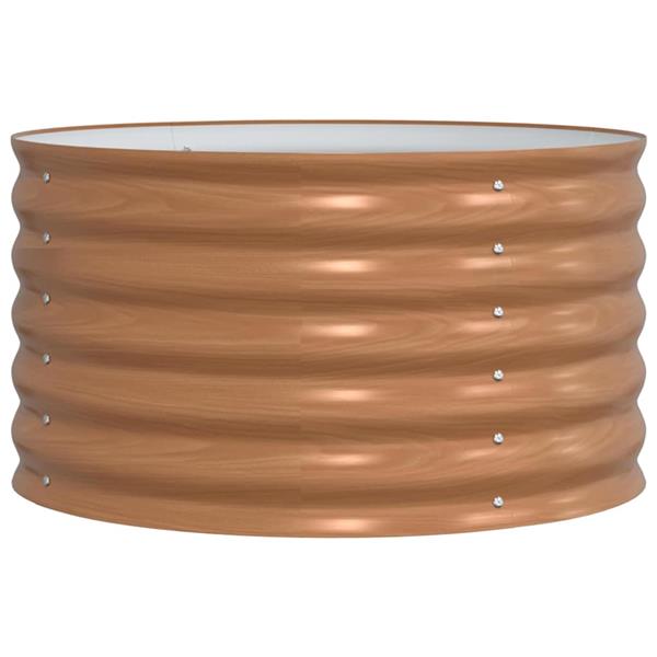 Grote foto vidaxl verhoogd bed bruin 80 x 80 x 44 cm staal tuin en terras overige tuin en terras