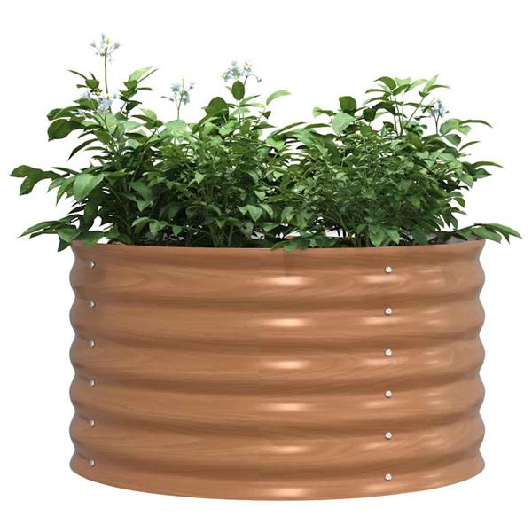 Grote foto vidaxl verhoogd bed bruin 80 x 80 x 44 cm staal tuin en terras overige tuin en terras