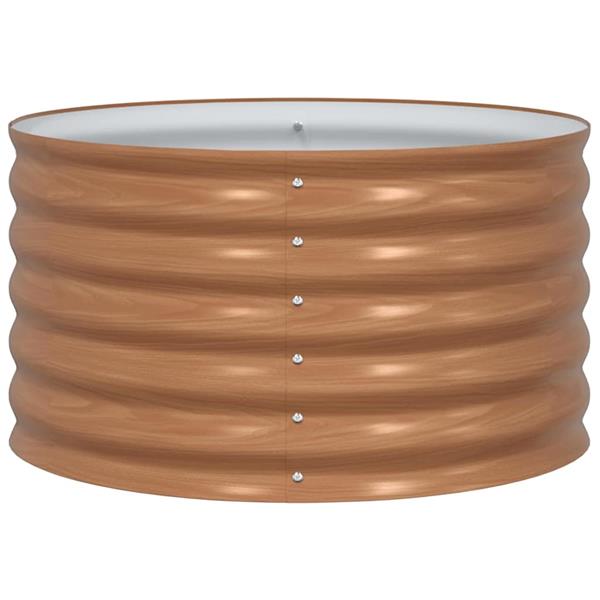 Grote foto vidaxl verhoogd bed bruin 80 x 80 x 44 cm staal tuin en terras overige tuin en terras