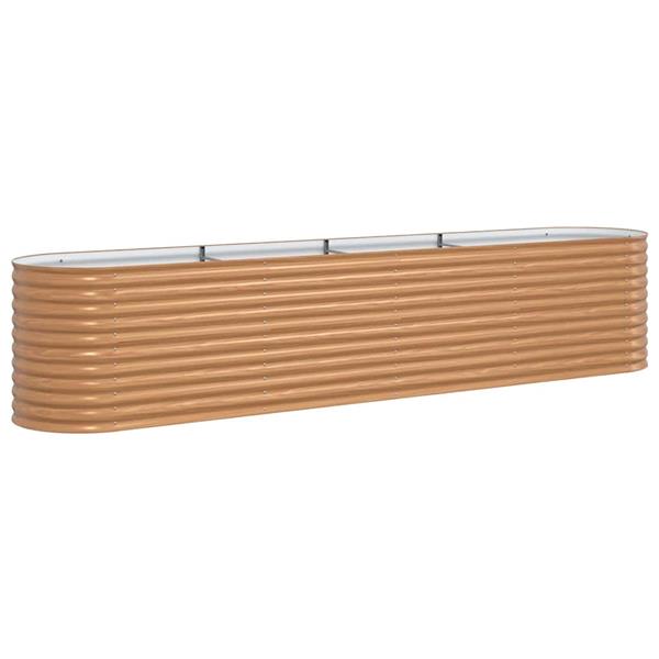 Grote foto vidaxl verhoogd bed bruin 400 x 80 x 81 cm staal tuin en terras overige tuin en terras