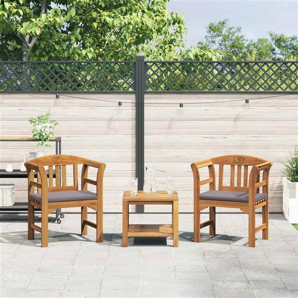 Grote foto vidaxl bank met kussen natuurlijke olie afwerking 68 5 x 46 x 82 5 cm tuin en terras tuinmeubelen