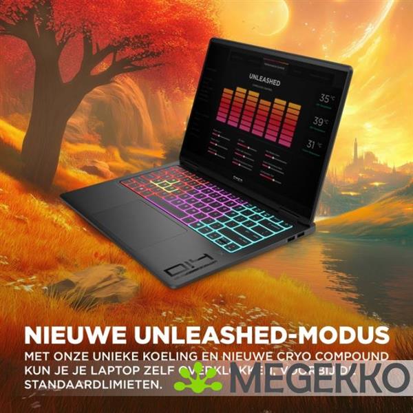 Grote foto hp omen transcend 14 fb1070nd 14 core ultra 9 rtx 5070 gaming laptop computers en software overige computers en software