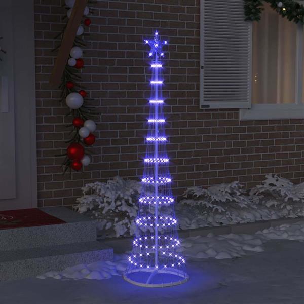 Grote foto vidaxl led kerstboom met 230 led blauw 51 x 51 x 190 cm metaal diversen overige diversen