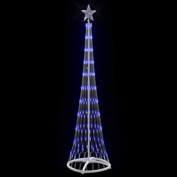 Grote foto vidaxl led kerstboom met 230 led blauw 51 x 51 x 190 cm metaal diversen overige diversen