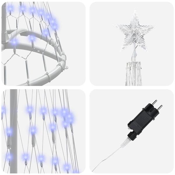 Grote foto vidaxl led kerstboom met 230 led blauw 51 x 51 x 190 cm metaal diversen overige diversen