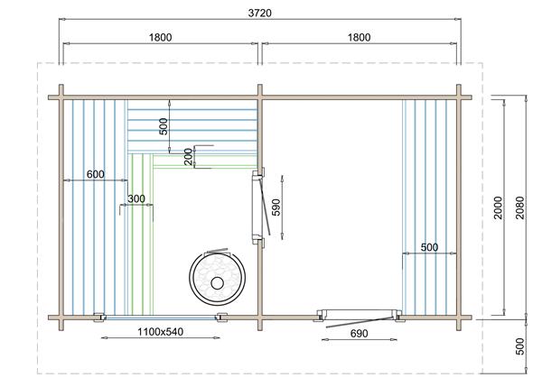 Grote foto saunahuis jakobstad 40 mm sport en fitness sauna