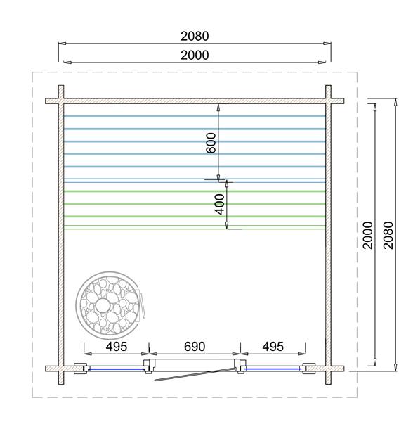 Grote foto sauna huis tampere xxs 40 mm onbehandeld sport en fitness sauna