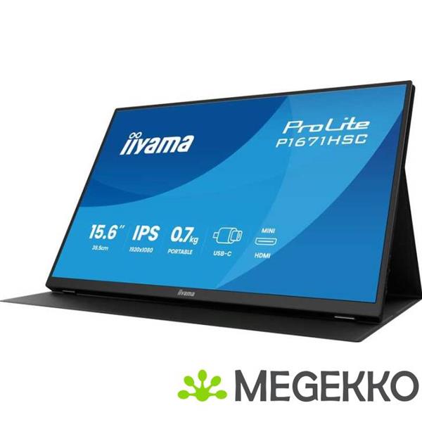 Grote foto iiyama p1671hsc b1 15 6 draagbare ips usb c monitor computers en software overige computers en software