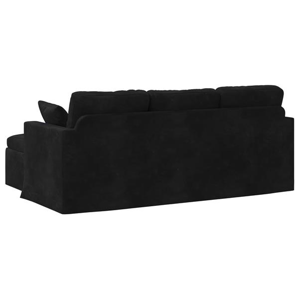 Grote foto vidaxl bank zwart 198 x 134 x 80 cm fluweel huis en inrichting bankstellen