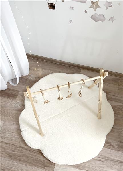 Grote foto zachte cloud speelmat teddy wit wit kinderen en baby complete kinderkamers