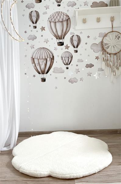 Grote foto zachte cloud speelmat teddy wit wit kinderen en baby complete kinderkamers