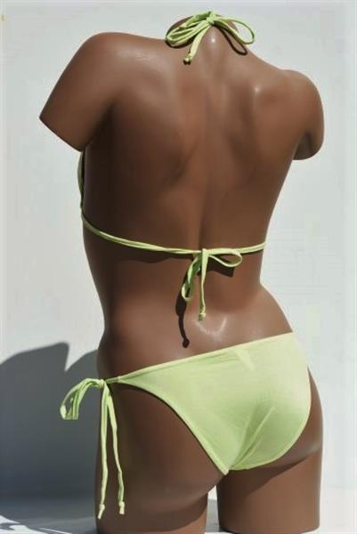 Grote foto trendy pistachegroene bikini met pareo nieuw kleding dames badmode en zwemkleding