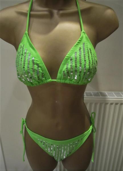 Grote foto felgroene bikini met paillettes van yamamay kleding dames badmode en zwemkleding