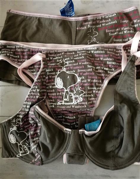 Grote foto bh met string en shorty van peanuts snoopy 75b kleding dames ondergoed en lingerie merkkleding