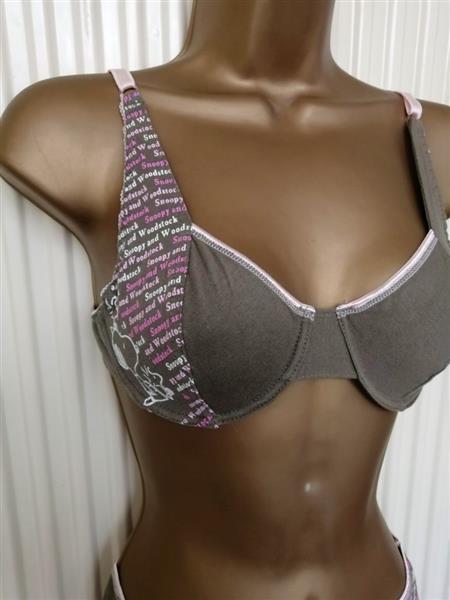Grote foto bh met string en shorty van peanuts snoopy 75b kleding dames ondergoed en lingerie merkkleding