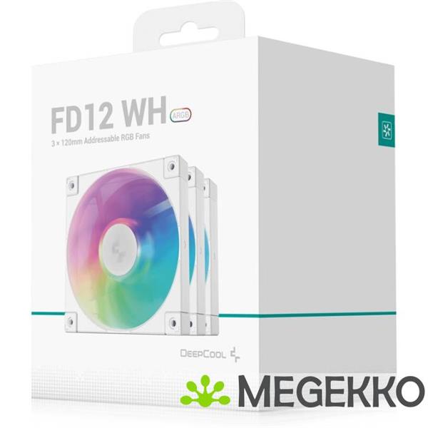 Grote foto deepcool fd12 argb wh 3in1 computers en software overige computers en software