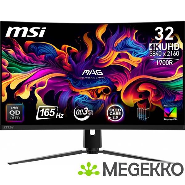 Grote foto msi mag 321cup qd oled 32 ultra hd 165hz curved oled gaming monitor computers en software overige computers en software