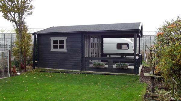 Grote foto nieuw blokhut 3838l met overkapping tuin en terras tuinhuisjes en blokhutten